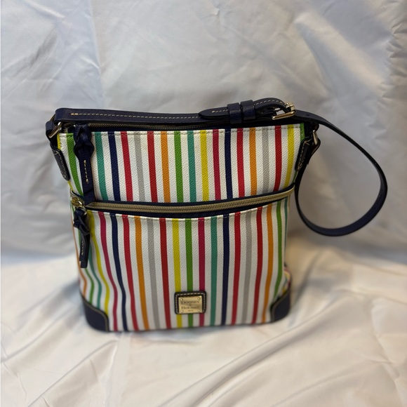 Dooney & Bourke Handbags - Dooney and Bourke Navy Trim Multicolor Stripe Crossbody Bag